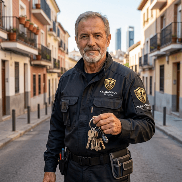 Cerrajero atendiendo