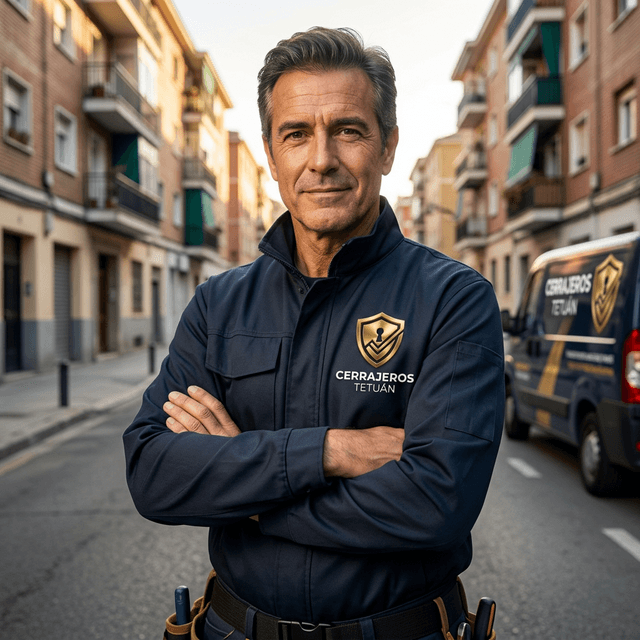 Cerrajero atendiendo